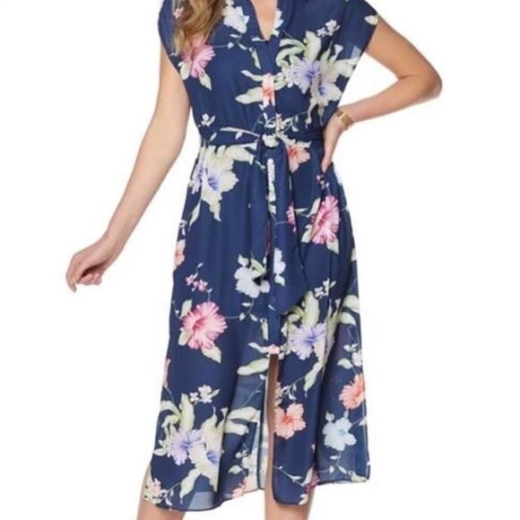 Colleen Lopez Size 2X garden gate navy floral dress.  Flowy & comfortable - Picture 2 of 7